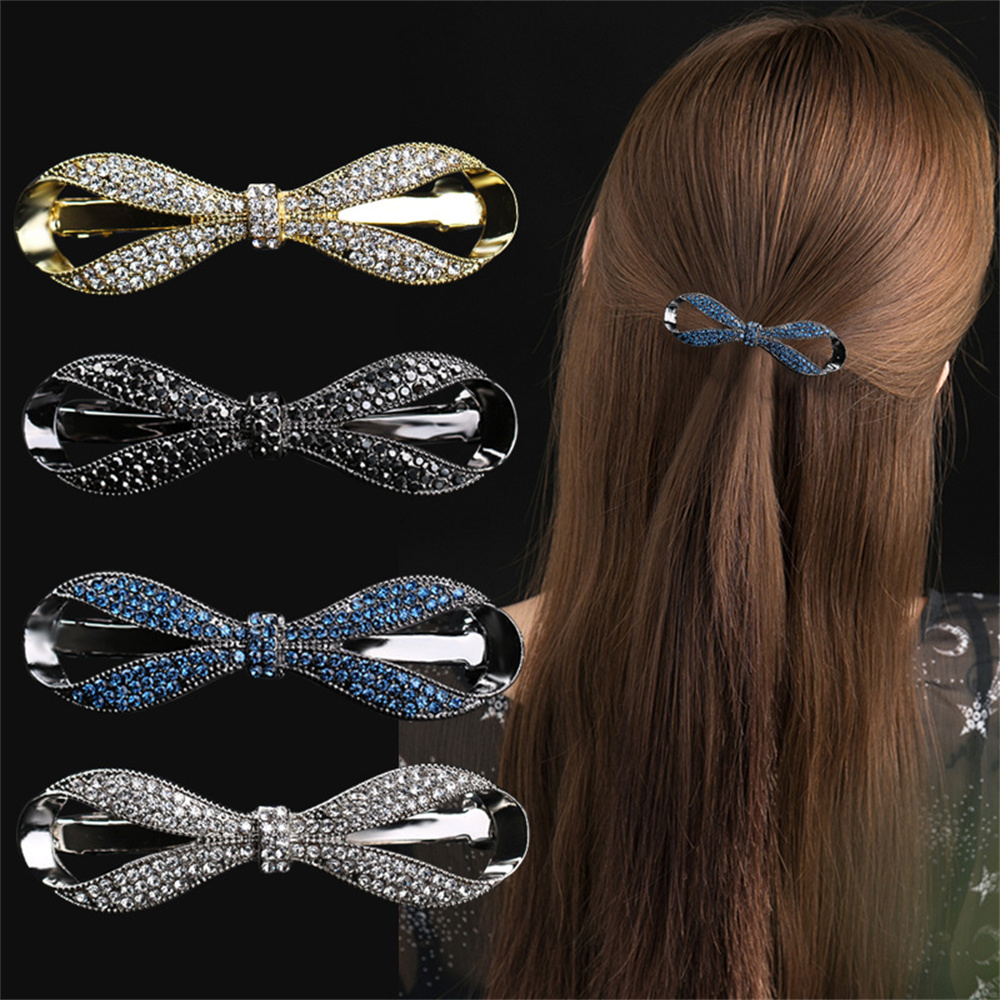 Ribbon Bow Gift - Prachtige Faux Kristal Boog Haarspeld Voor